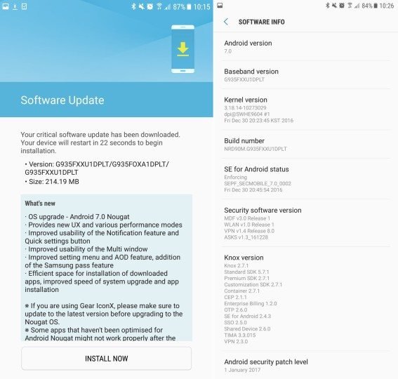 Samsung: Ξεκίνησε η αναβάθμιση σε Android Nougat για τα Galaxy S7/S7 Edge! 2