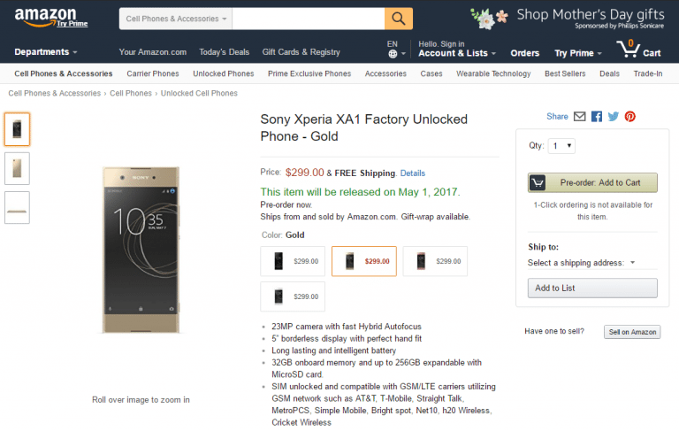 To Sony Xperia XA1 ξεκινά τις πωλήσεις του απο 1η Μαΐου! 1