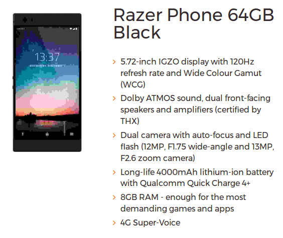 Razer Phone: Μια συσκευή που φαντάζει "εξαιρετική" από άποψη προδιαγραφών, το λέει και μια νέα διαρροή 1