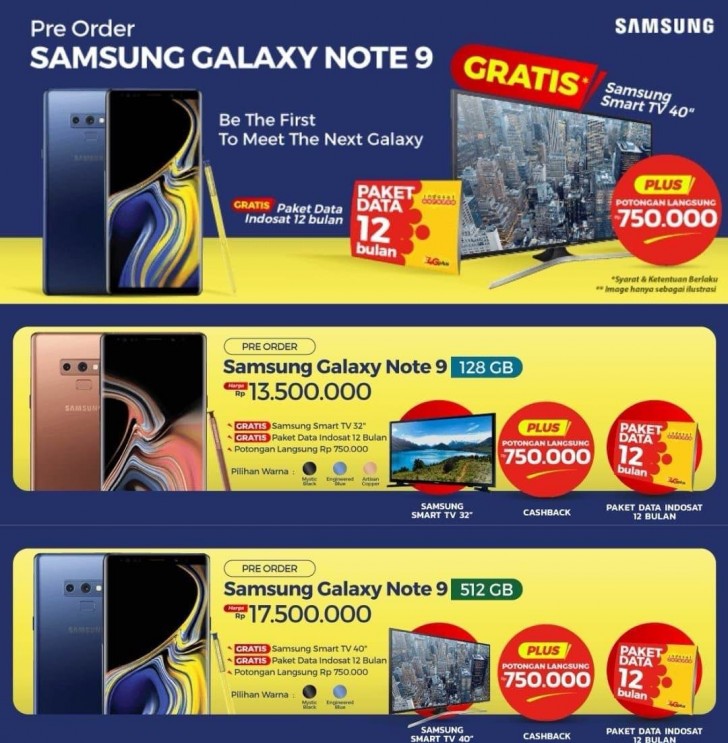 Η τιμή του Samsung Galaxy Note 9 εμφανίζεται στην Ινδονησία 1