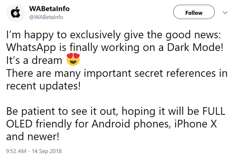 Dark Mode και για την εφαρμογή του WhatsApp 1