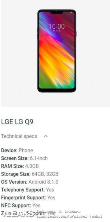 Πληθαίνουν οι πληροφορίες για το LG Q9 2