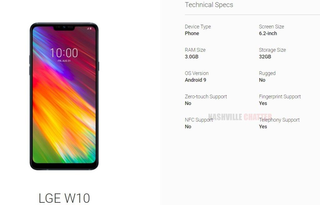 Το LG W10 εμφανίζεται στον ιστότοπο του Android Enterprise με ορισμένα βασικά του specs 1