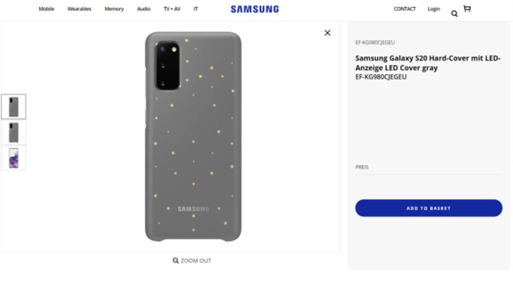 Λαθάκι της Samsung επιβεβαιώνει το όνομα και το σχεδιασμό του Galaxy S20 στο δικό της site 2