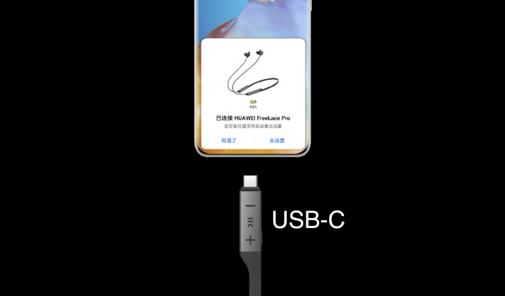 Επίσημα τα νέο ζεύγος ακουστικών Huawei FreeLace Pro με ANC και ενσωματωμένο καλώδιο USB-C 1