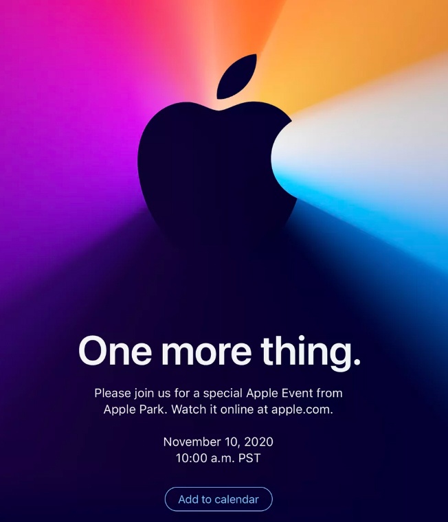Για τις 10 Νοεμβρίου ανακοινώθηκε από την Apple η εκδήλωση "One More Thing" 1